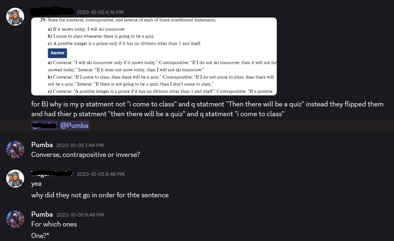 Discord homework help community